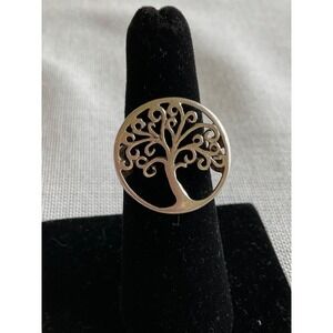Vintage Sterling Silver Tree of Life ring Size 6.75 Estate jewelry